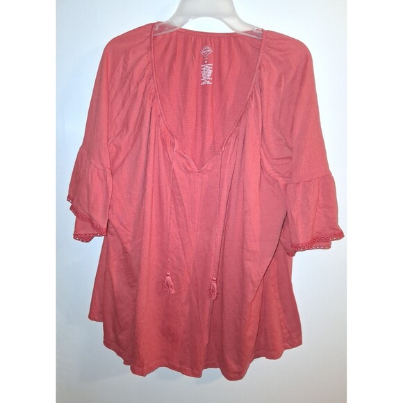 SJB Orange Short Sleeve V-neck Blouse Sz 3X - Picture 1 of 2
